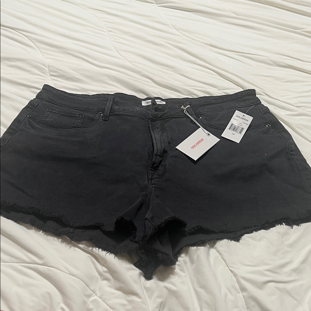 Good American Women's Black Cut off Shorts